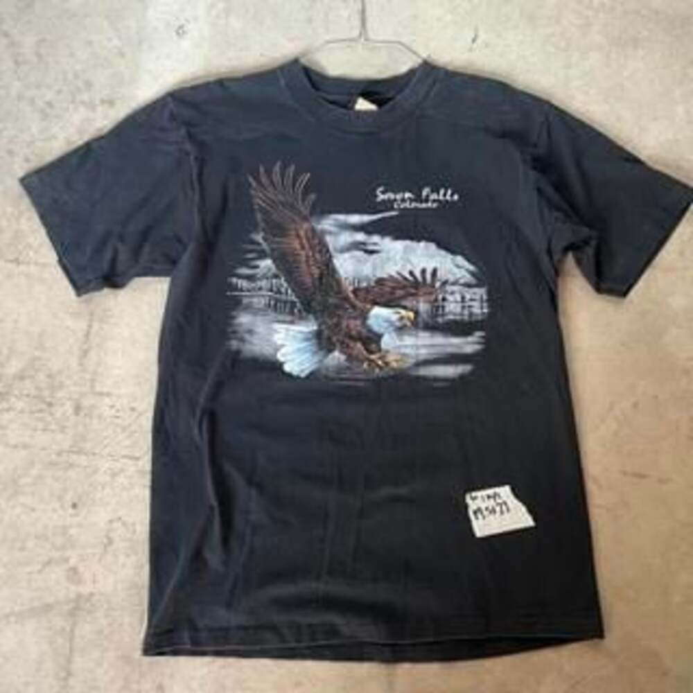 Vintage Seven Falls Colorado Eagle Graphic T-Shirt Black Medium
